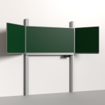 Pylonen-Klapptafel, 200x100 cm, Flügel: 100x100 cm, Stahlemaille grün, 